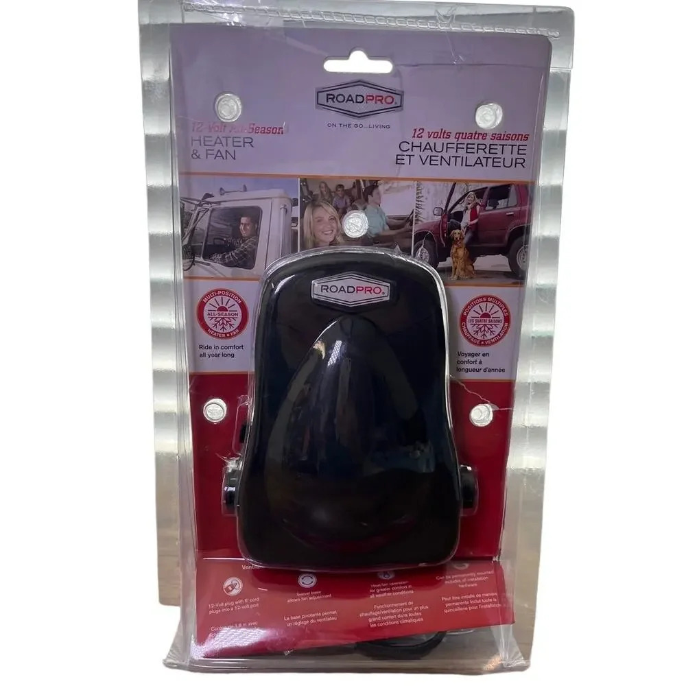 ROAD PRO 12-Volt All Season Heater & Fan Mounts Swivel Base NEW